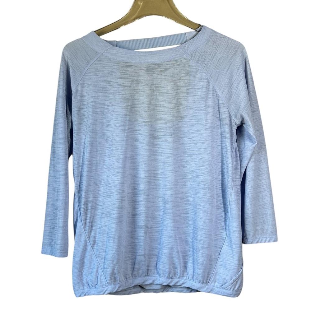 Athleta Clarity Long Sleeve Open Back Surplice Shirt Lavender Size‎ S